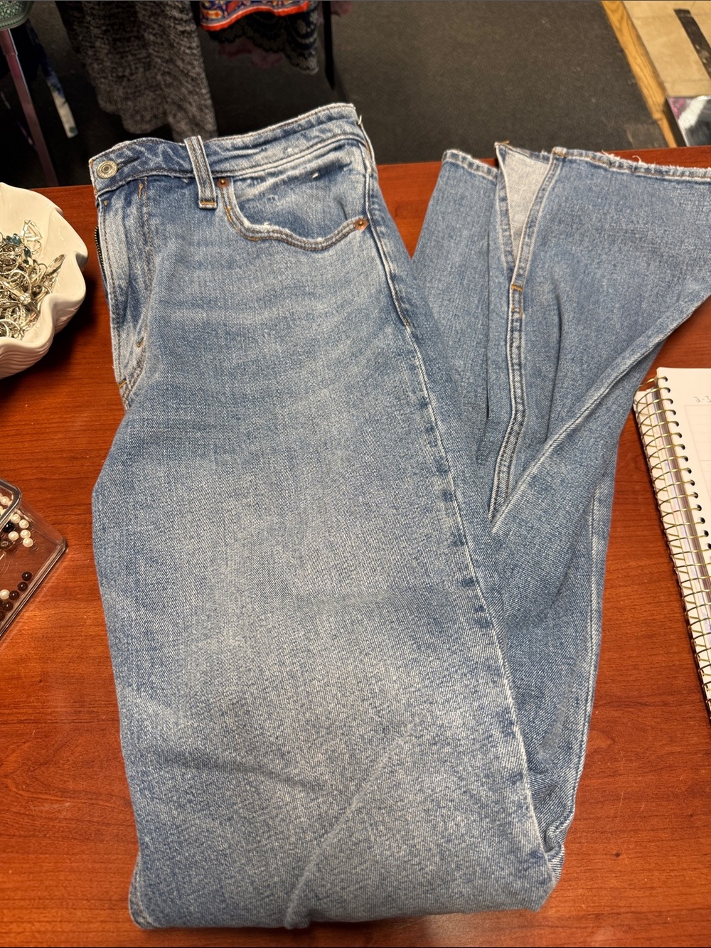 Abercrombie and fitch skinny high rise slit jeans size 8 long // 091847
